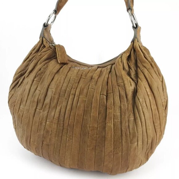 miu miu shoulder bag patchwork stripe leather Authentic T18832 - Picture 2 of 9